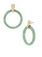Robert Lee Morris Collection Jade Gypsy Hoop Earrings