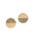 Kenneth Cole New York Pave Disc Mismatch Stud Earrings