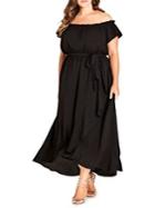 City Chic Plus Ruffle Off-the-shoulder Midi Dress