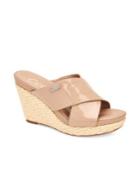 Calvin Klein Jacolyn Leather Wedge Sandals