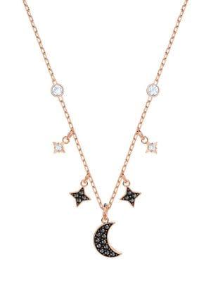 Swarovski Duo Moon Rose-goldplated Charm Necklace
