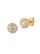 Morris & David 14k Yellow Gold & Diamond Round Stud Earrings - 1 Tcw