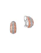 Effy Two-tone 925 Sterling Silver And Diamond Cuff Earrings