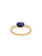 Lord & Taylor Blue Sapphire, White Topaz And 14k Yellow Gold Ring