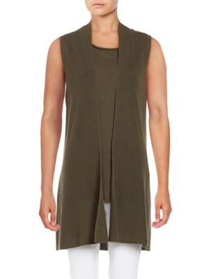 Eileen Fisher Ribbed Open-front Vest