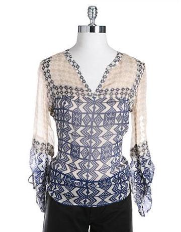 Lucky Brand Lucky Brand Geo Print Blouse