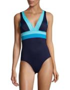 Dkny Color-block V-neck One-piece