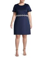 Michael Michael Kors Plus Embellished Waist Scuba Dress