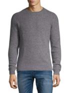 Black Brown Crewneck Waffle-knit Cashmere Sweater