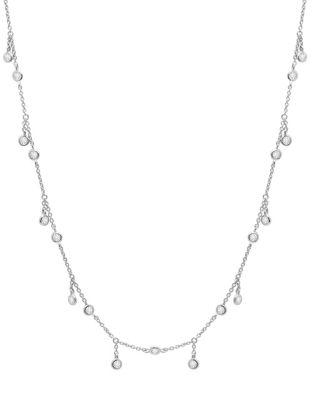 Crislu Gems In Motion Crystal, Sterling Silver And Platinum Adjustable Necklace