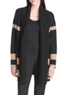 Calvin Klein Striped Long-sleeve Wool Blend Cardigan