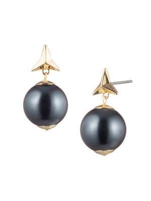 Carolee Triangle 10k Gold Plated Ball Earrings