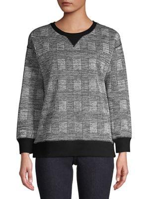 Jones New York Glen Plaid Back-zip Sweater