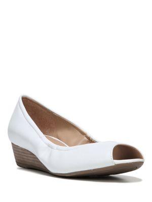 Naturalizer Contrast Leather Wedge Pumps