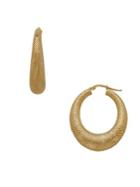 Lord & Taylor 14k Pdc Italian Gold Oval Hoop Earrings