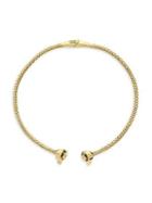 Etienne Aigner Goldtone Hinged Textured Collar Necklace