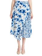 Calvin Klein Floral Ruffled Handkerchief Midi Skirt