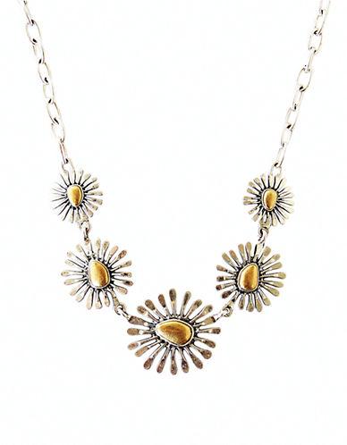 Lucky Brand Two-tone Floral Collar Necklace