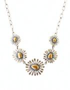 Lucky Brand Two-tone Floral Collar Necklace