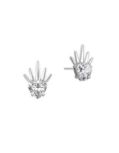 Lord & Taylor Cubic Zirconia And Sterling Silver Spike Stud Earrings
