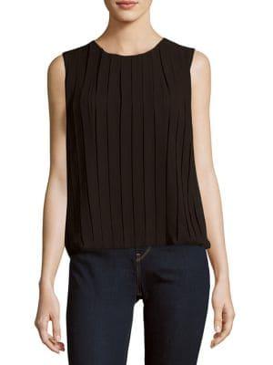 Calvin Klein Solid Box-pleat Top
