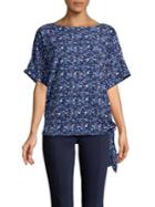 Michael Michael Kors Petite Graphic Paisley Tied Boxy Top