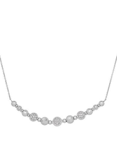 Lord & Taylor Diamond And Sterling Silver Beaded Necklace
