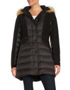 1 Madison Faux Fur Trimmed Down Walker Quilted Coat