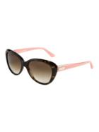 Kate Spade New York 55mm Angelique Two-tone Plastic Cat-eye Sunglasses