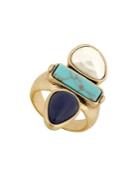 Lucky Brand Land And Sea Faux Pearl Ring