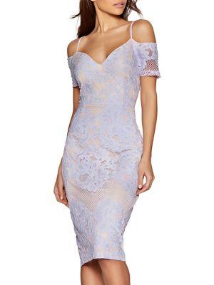 Quiz Floral Cold-shoulder Midi Dress