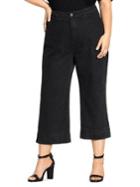 City Chic Plus Mid-rise Denim Culottes