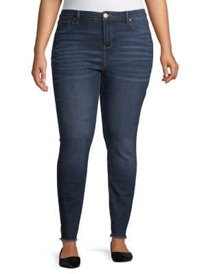 Design Lab Plus Raw-edge Skinny Jeans