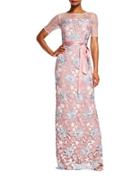 Adrianna Papell Laced Floral Gown