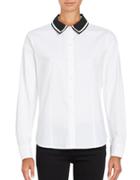 Karl Lagerfeld Paris Colorblocked Button-front Top