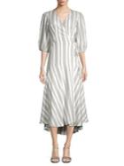 Calvin Klein Striped Wrap Front Dress