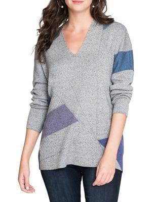 Nic+zoe Knit Colorblock Sweater