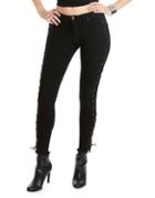 Lala Anthony Mid-rise Laced Skinny Dark Jeans