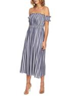 Cynthia Steffe Billie Striped Off-the-shoulder Maxi Dress
