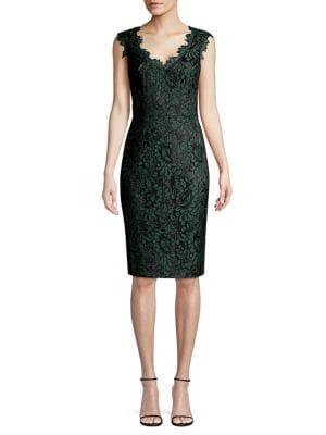 Eliza J Floral Lace Cotton-blend Sheath Dress