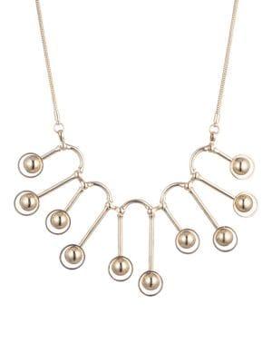 Trina By Trina Turk Retro Minimalist Goldtone Radial Beaded Bib Necklace