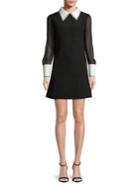 Caara Puffed-sleeve Mesh Dress