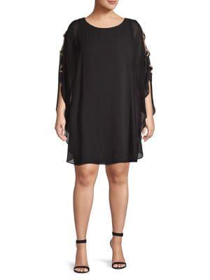 Xscape Plus Cape-sleeve Shift Dress