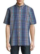 Brooks Brothers Red Fleece Plaid Broadcloth Yarn Dyes Cotton Button-down Shirt