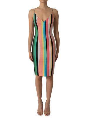 Black Halo Amorie Colorblock Striped Sheath Dress