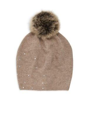 Portolano Fox Fur Pom Beanie