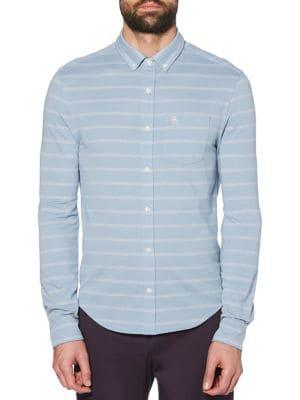 Original Penguin Jacquard Striped Button-down Shirt