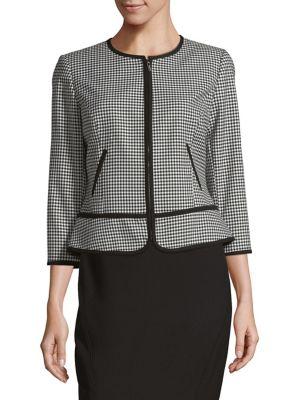 Calvin Klein Gingham Zip Front Jacket