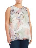 Vince Camuto Plus Sleeveless Floral Print Top