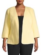 Kasper V-neck Textured Open Jacket